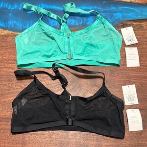 Women's Sheer Mesh Bralette - Black and Green
